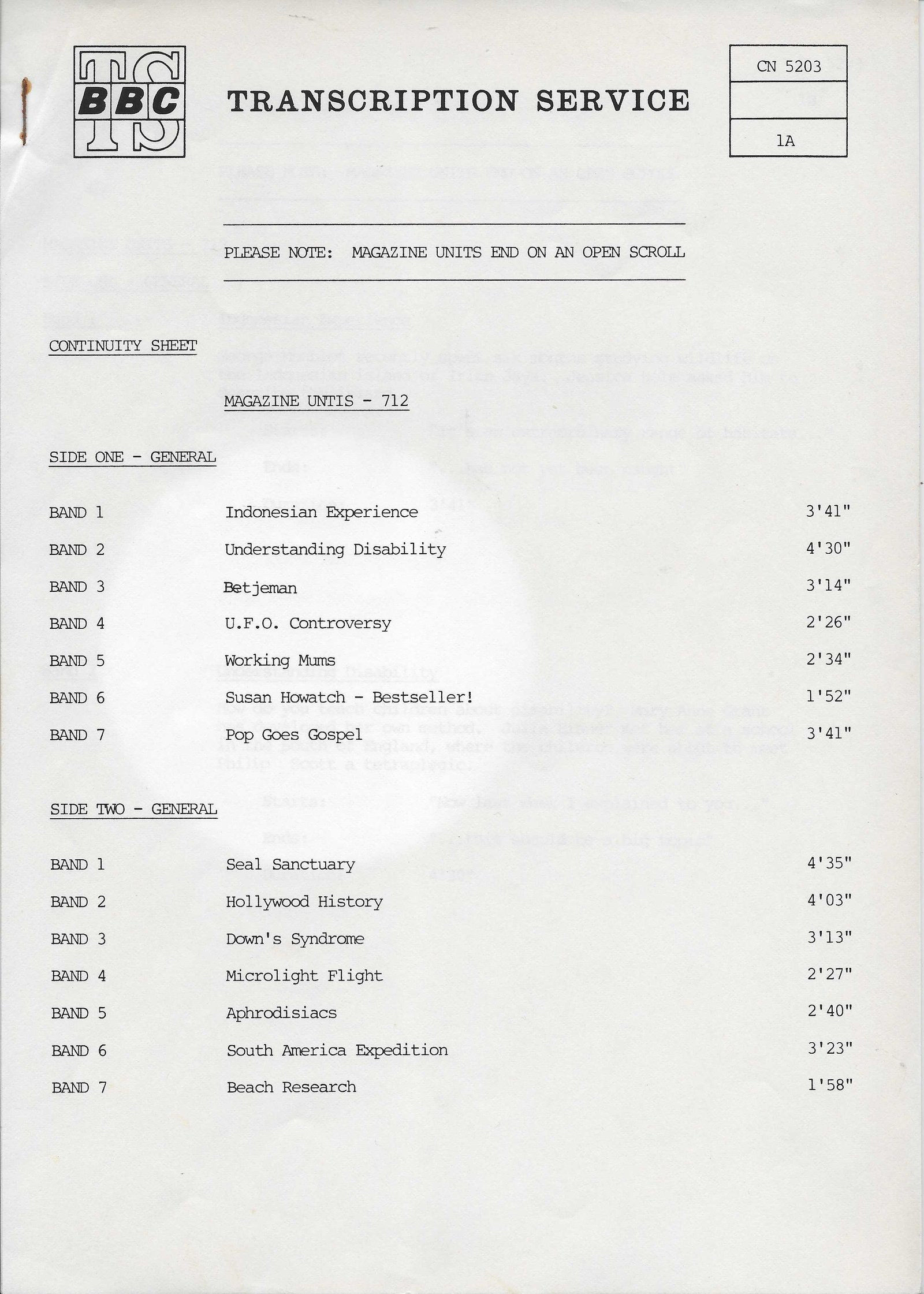 Inserts from CN 5203